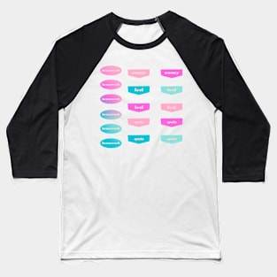 Back to School Teal and Fuchsia Gradient Planner Assignment Labels Baseball T-Shirt